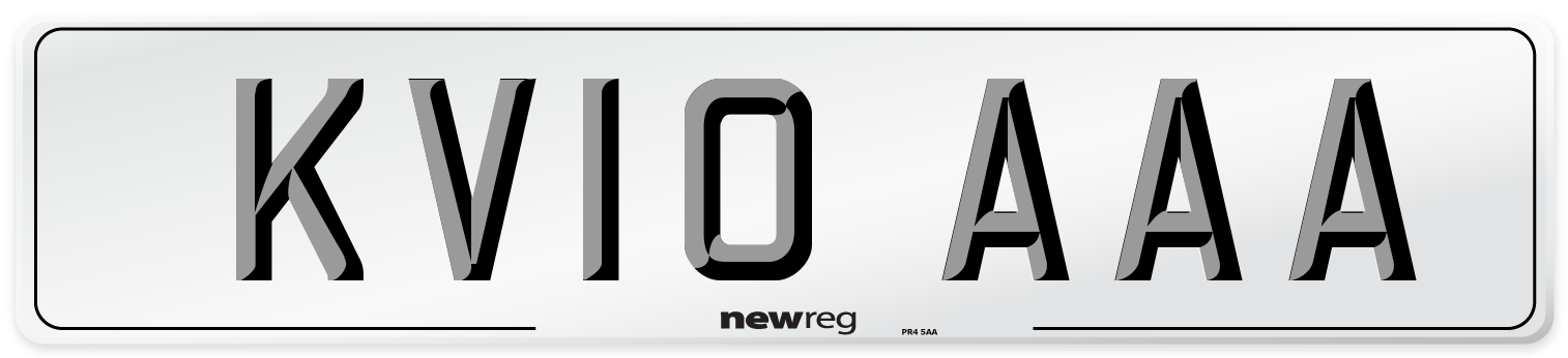 KV10 AAA Number Plate from New Reg
